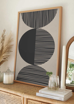 Tablou înramat „Black Circle Art” de Melloi Art Prints