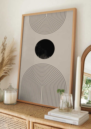 Tablou înramat „Black Arch Line Art” de Melloi Art Prints