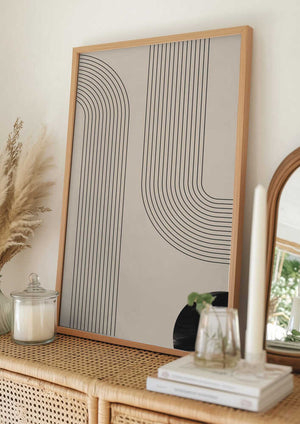 Tablou înramat „Black Minimal Line Art” de Melloi Art Prints