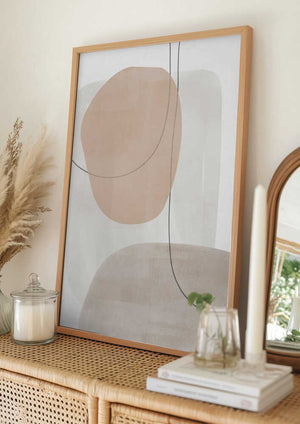 Tablou înramat „Circle Abstract Painting” de Melloi Art Prints