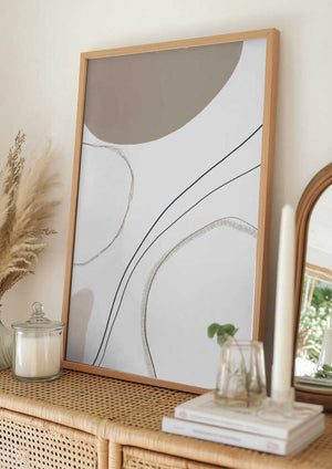 Tablou înramat „Abstract Line Art” de Melloi Art Prints