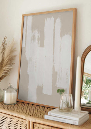 Tablou înramat „Beige Brush Strokes” de Melloi Art Prints