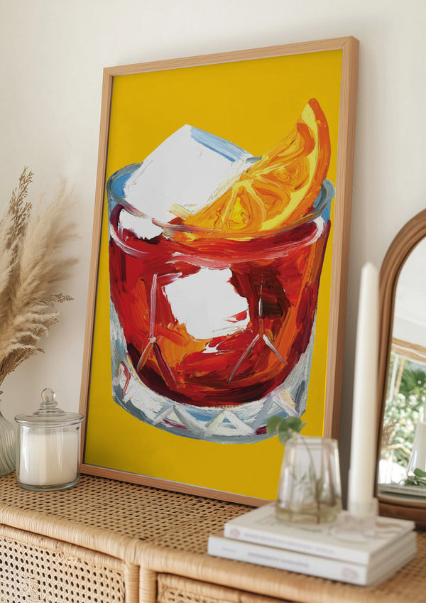 Tablou înramat „Negroni On Sunshine” de Alice Straker