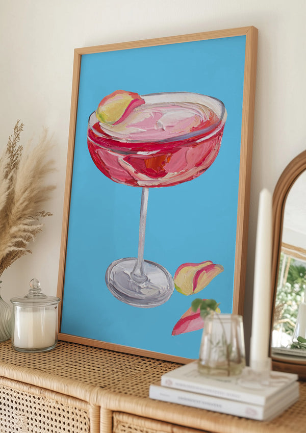 Tablou înramat „Sparkling Rose Gin Cocktail” de Alice Straker