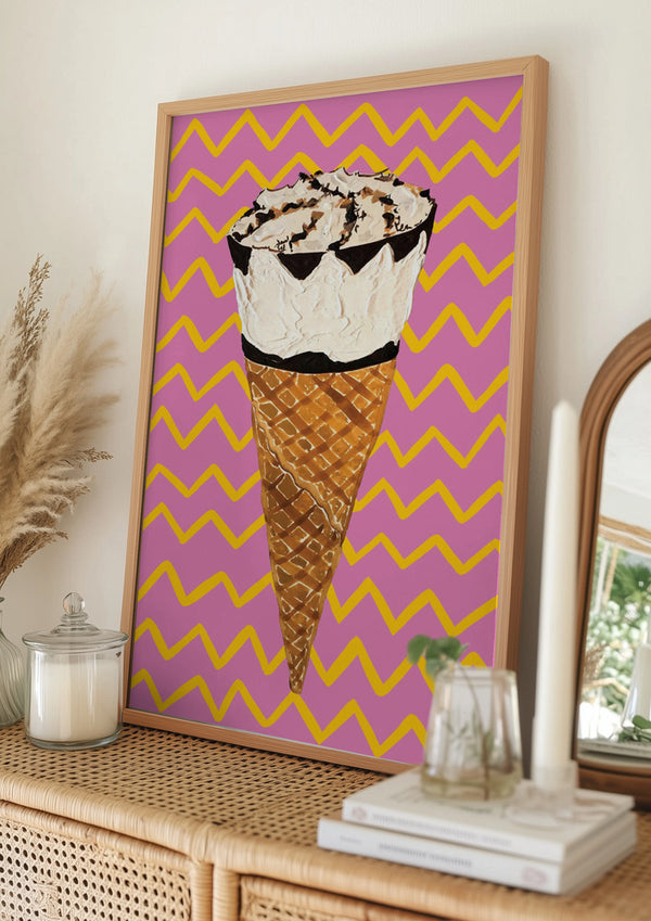 Tablou înramat „Cornetto Pink” de Alice Straker