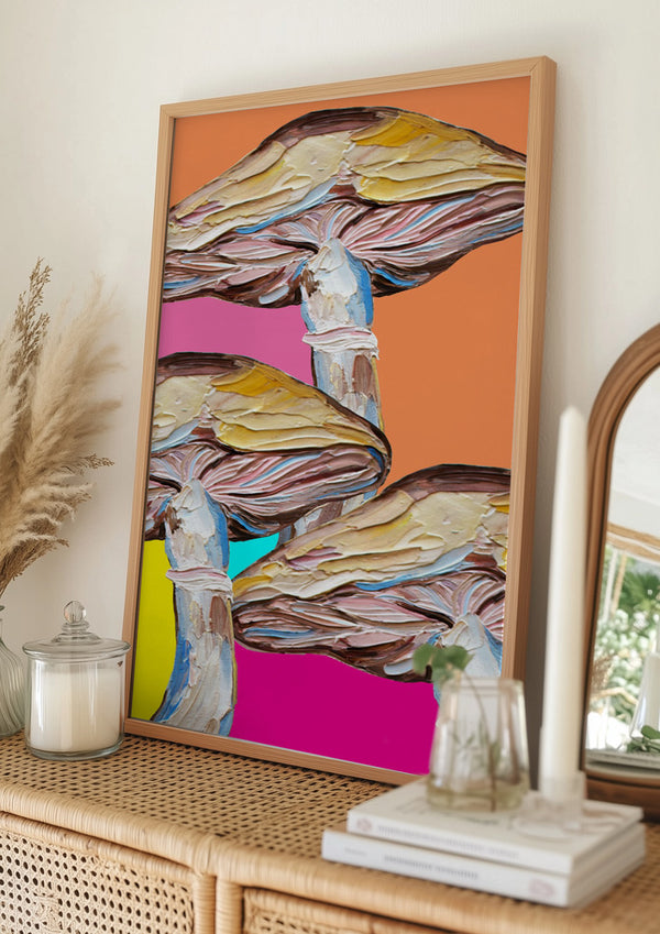 Tablou înramat „Psychedelic Mushrooms” de Alice Straker