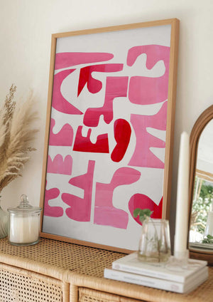 Tablou înramat „A Pink Puzzle” de Ejaaz Haniff