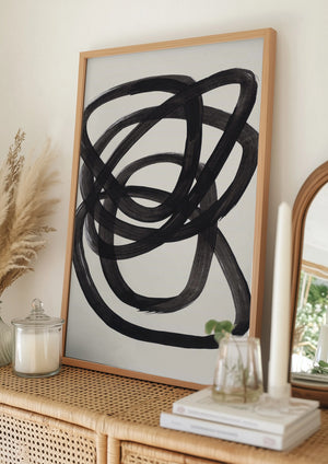 Tablou înramat „Ink Spiral Rings” de Ejaaz Haniff