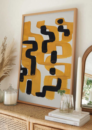 Tablou înramat „Mustard Wiggle No2” de Ejaaz Haniff