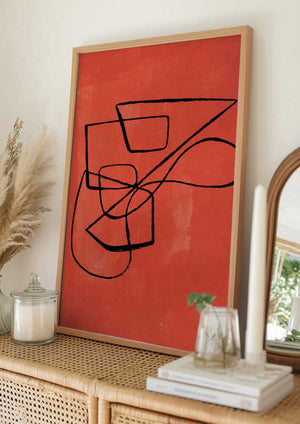 Tablou înramat „Orange Circuit” de Ejaaz Haniff