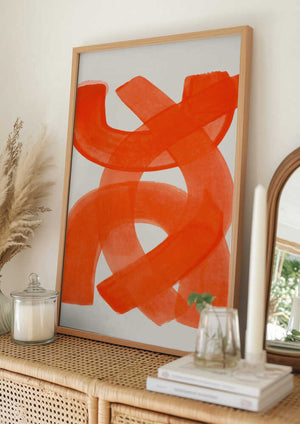 Tablou înramat „Orange Strokes” de Ejaaz Haniff