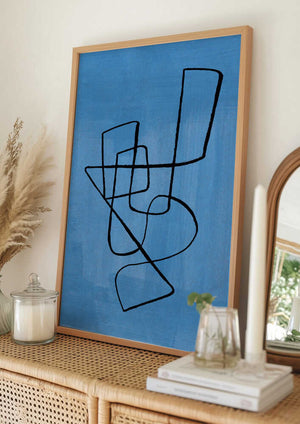 Tablou înramat „Pastel Blue Circuit” de Ejaaz Haniff