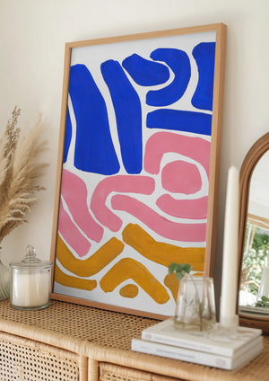 Tablou înramat „Pastel Tribal Maze” de Ejaaz Haniff