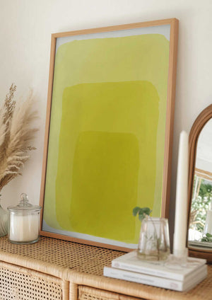 Tablou înramat „Yellow Watercolor Shapes #1” de jay stanley