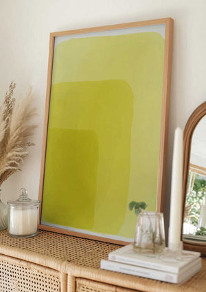 Tablou înramat „Yellow Watercolor Shapes #2” de jay stanley