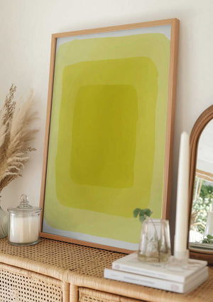 Tablou înramat „Yellow Watercolor Shapes #3” de jay stanley