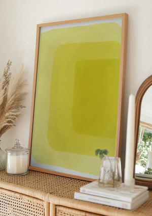 Tablou înramat „Yellow Watercolor Shapes #4” de jay stanley