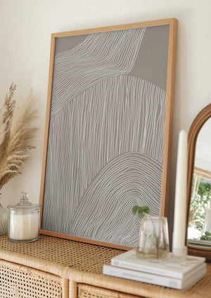 Tablou înramat „Abstract Organic Lines” de Melloi Art Prints