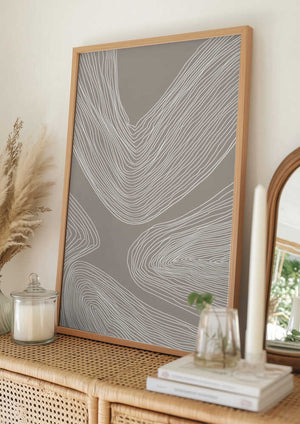 Tablou înramat „Flowing Contours Line Art” de Melloi Art Prints