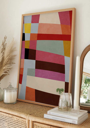 Tablou înramat „Warm Colors Bauhaus Geometry4” de Ana Rut Bre