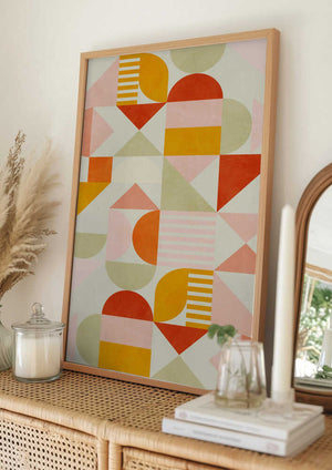 Tablou înramat „Bauhaus Fun Pastel” de Ana Rut Bre
