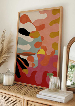 Tablou înramat „Warm Colors Bauhaus Geometry5” de Ana Rut Bre