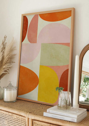 Tablou înramat „Warm Pastel Geometry” de Ana Rut Bre