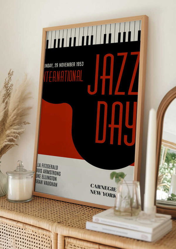 Tablou înramat „Jazzy Days   Dark Red” de Kubistika