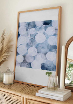 Tablou înramat „Blue Bubbles” de Louise van Terheijden
