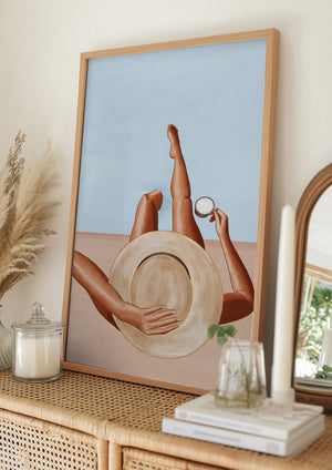 Tablou înramat „Poolside Girl” de Ivy Green Illustrations
