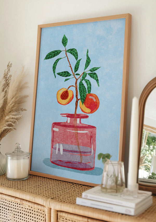 Tablou înramat „Peach Tree in Vase” de Raissa Oltmanns
