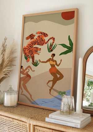 Tablou înramat „Dancing Tiger” de Arty Guava