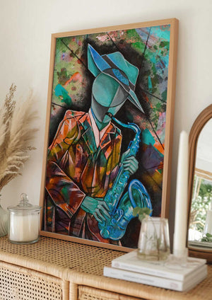 Tablou înramat „Street Musician” de Ricardo Maya
