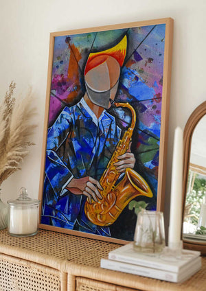 Tablou înramat „Jazz sax man” de Ricardo Maya