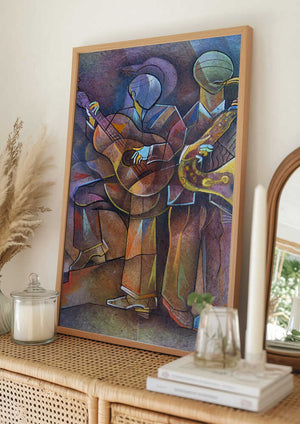 Tablou înramat „Jazz Musicians” de Ricardo Maya