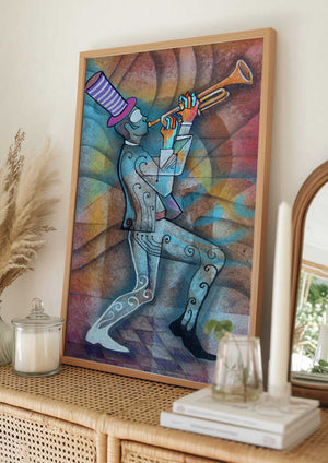 Tablou înramat „Trumpet Man” de Ricardo Maya