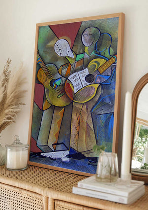 Tablou înramat „Street Musicians” de Ricardo Maya