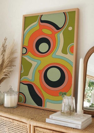 Tablou înramat „Fluid Geometrics 1” de Jazzberry Blue