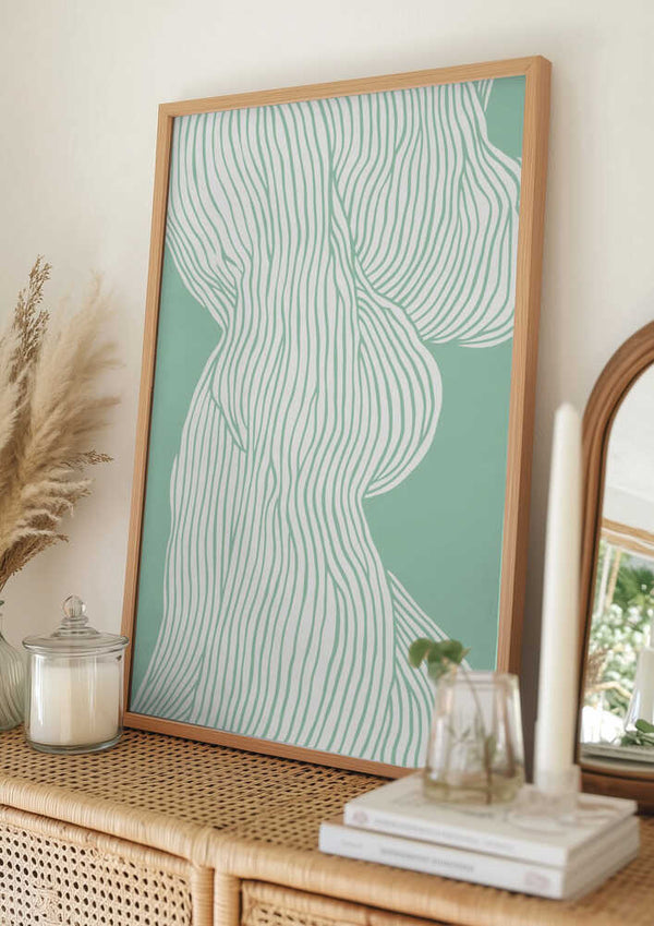 Tablou înramat „Flowing Line Elegance” de Treechild