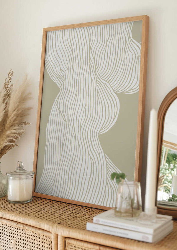 Tablou înramat „Flowing Lines Elegance” de Treechild