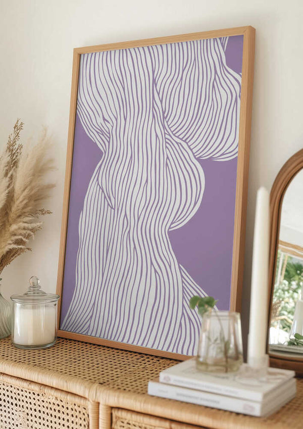 Tablou înramat „Curved Lines Flow” de Treechild