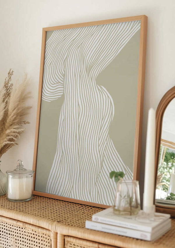 Tablou înramat „Flowing Lines Canvas” de Treechild