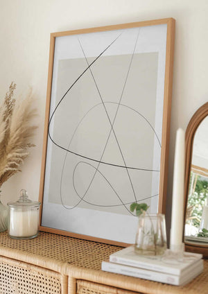Tablou înramat „Beige Abstract” de Oju Design