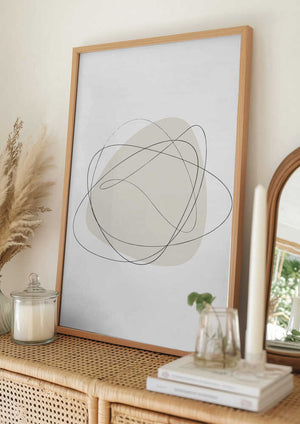 Tablou înramat „Beige Circles” de Oju Design