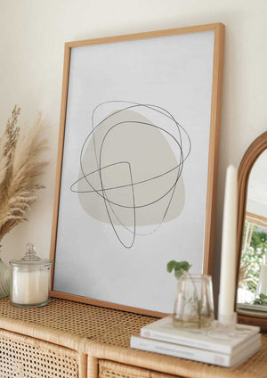 Tablou înramat „Beige Circles” de Oju Design
