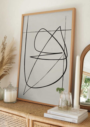 Tablou înramat „Beige Lines” de Oju Design