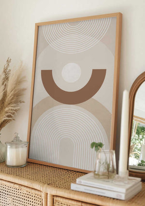 Tablou înramat „Beige Mid Century Poster” de Elena Ristova