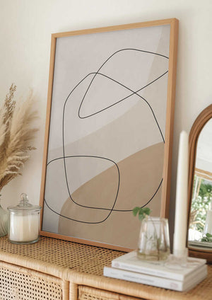 Tablou înramat „Graphic Shapes &amp; Lines Poster” de Elena Ristova
