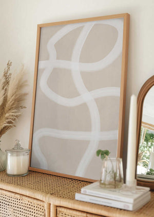 Tablou înramat „White Brush Stroke Poster” de Elena Ristova