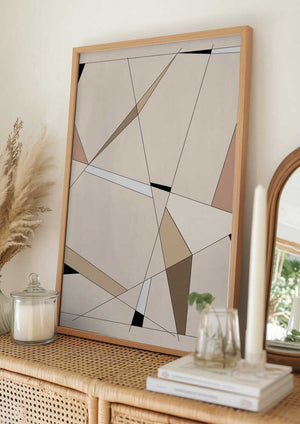 Tablou înramat „Geometric Beige Art” de Elena Ristova